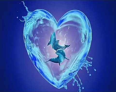 Алмазная мозаика картина стразами Сердце из воды, 30х40 см