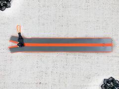 Молния спираль светоотражающая, Т7, L 20 см, оранжевый неон