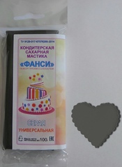 Мастика "Фанси" (100 гр) для обтяжки и лепки. Серая