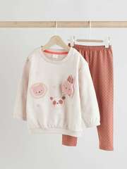 Толстовка и легинсы в комплекте для малышей Next E66-467, Молочный, Светло-коричневый