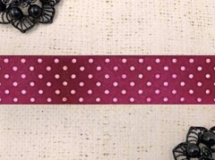 Лента атласная горох, ш. 2,5 см, бордовый