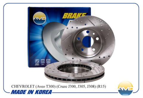 ДИСК ТОРМОЗНОЙ ПЕРЕДНИЙ CRUZE, AVEO T300 15 ДЮЙМ AMD.SPORT К-Т 2 ШТ