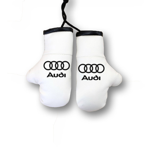 Перчатки боксерские комбинированные "Audi", белые с черным
