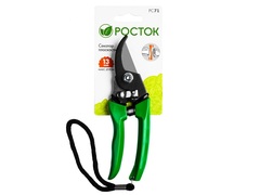 РОСТОК PC-71, 180 мм, углеродистая сталь, оксидированное покрытие, пластиковые рукоятки, компактный плоскостной секатор (423015)