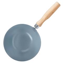 28-1-100 Ковш стальной, порошк. покраска, плоское дно, с крюком, дерев. ручка, 160мм (РемоКолор)