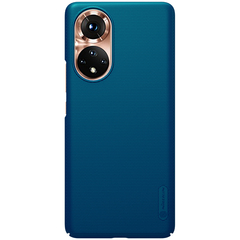 Тонкий жесткий чехол синего цвета от Nillkin для Huawei Honor 50 и Nova 9, серия Super Frosted Shield