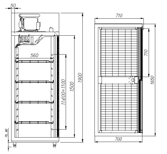 Шкаф холодильный POLUS Carboma R1400К INOX