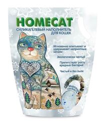 HOMECAT наполнитель для кош туал морозная свежесть силикагелевый с ароматом морозная свежесть 12,5 л