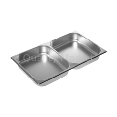Гастроемкость Luxstahl из нержавеющей стали 530х325х65 мм двухсекционная
