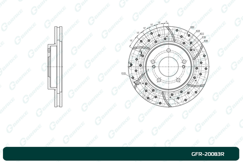 Диск тормозной перфорированный вентилируемый G-brake GFR-20083R правый
