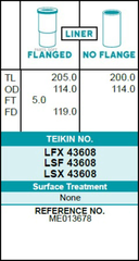 Гильза блока цилиндров TEIKIN LFX43608 (4шт/упак) хонингованная