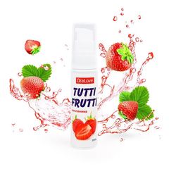 Гель-смазка Tutti-frutti с земляничным вкусом - 30 гр. - 