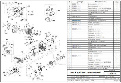 Прокладка глушителя DDE CS3816