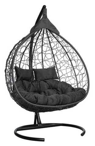 Подвесное кресло-кокон FISHT черное, черная подушка (Laura Outdoor)