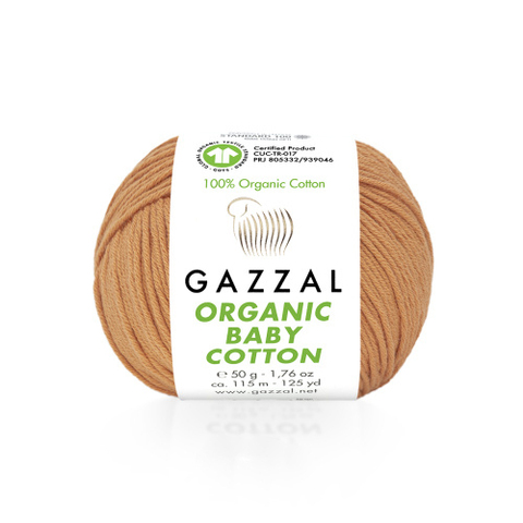 Пряжа Gazzal Organic Baby Cotton 438 оранжевый (уп.10 мотков)