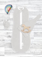 Комплект для новорожденного Mjölk White Sand {пеленальный кокон, шапочка, антицарапки}