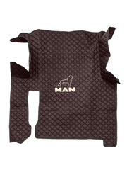 Ковры MAN TGX (автомат, механика) (экокожа, коричневый, черный кант, бежевая вышивка)