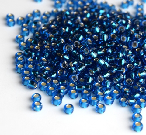 8/0 RR-0025 Бисер круглый Миюки /Miyuki round 8/0 Silverlined Capri Blue