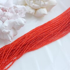 Бусины стеклянные оранжево-красные круглые 2 мм, К193