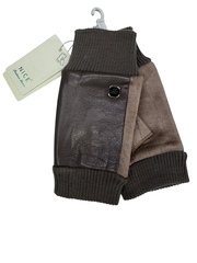 Митенки. Женские. Материал верха: Эко кожа. Замша. Подклад: Плюш-флис. В упаковке 12 шт, разные цвета.