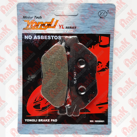 YL-F141 Тормозные колодки дисковые мото YONGLI Organic (FDB2156P)
