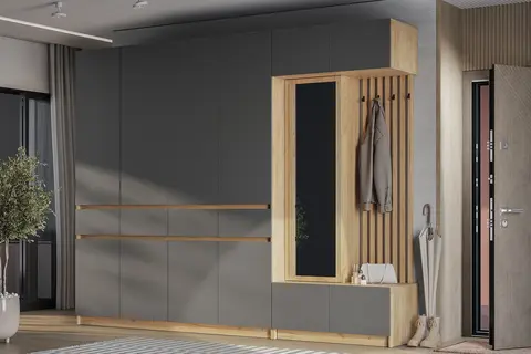 Прихожая Багира 4 дуб крафт / графит