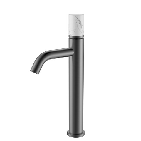 Boheme 122-SGM-MR-W Смеситель STICK для умыв.выс.SHINE GUN METAL MRAMOR WHITE_Комплект