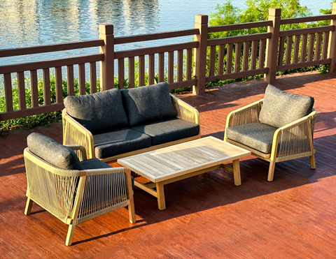 Лаунж зона Ideal Patio ЛЕОНОРЕН с двухместным диваном и плетеным роупом