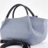 Сумка Саломея 362 гладкий серо-голубой + черный