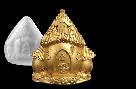 Силиконовый молд № 426 домик Грибы 2 D ( серия домики для гномов и фей)