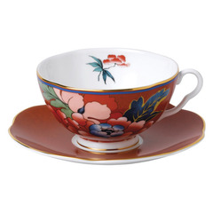 Чайная пара 320мл Wedgwood Пионы красная