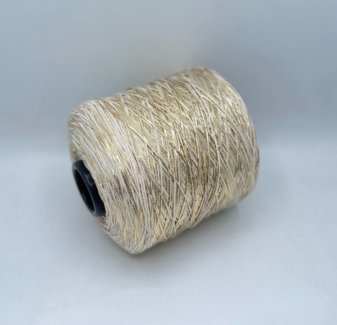 Luxury Production by Ri.Go (пр.Италия), art-Emporium, 340м/100гр, 90%Меринос,8%Полиэстер(фольга), 2%Полиамид , цвет-Кремовый+золото(336/126) ,арт.32226