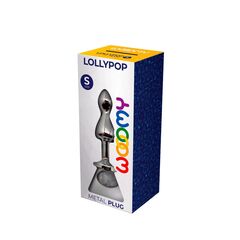Серебристая анальная пробка Lollypop Double Ball S - 8,5 см. - 