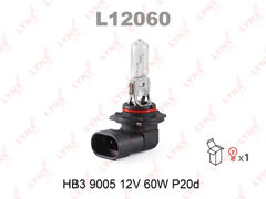 Лампа HB3 9005 12V 60W P20D LYNXauto L12060