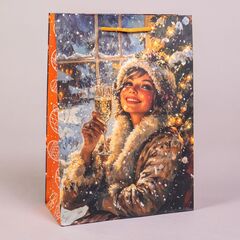 Пакет подарочный M вертикальный, С Новым годом, МИКС, 22*31*10 см (Д*В*Ш), 1 шт.