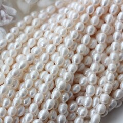 Жемчуг натуральный речной, рис, 8,8-11 мм, 1 нить, Ж029