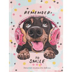 
          Записная книжка А5, Проф-Пресс, 7БЦ, линия, глитер, 80 л., "Дружелюбный песик-1"