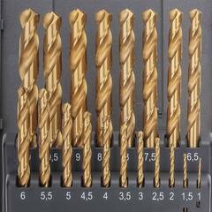 Набор сверл по металлу 1-10мм 19шт DIN338 HSS-G TiN 118° (пл. кейс) Ruko 250214TRO