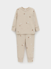 пижама  для девочки  К 1552/серо-бежевый,милые животные