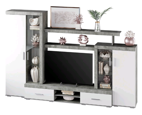 Гостиная Инстайл ЦС-02 бетон / белый