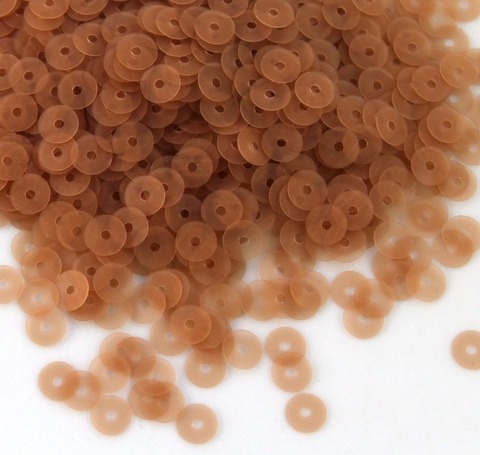 836F Пайетки плоские 4 мм, цвет песочный полупрозрачный матовый