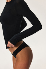 Лонгслив с добавлением кашемира Чёрный