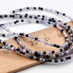 Фианит (кубический цирконий), цвет микс, размер около 2 мм, цена за нить 38 см