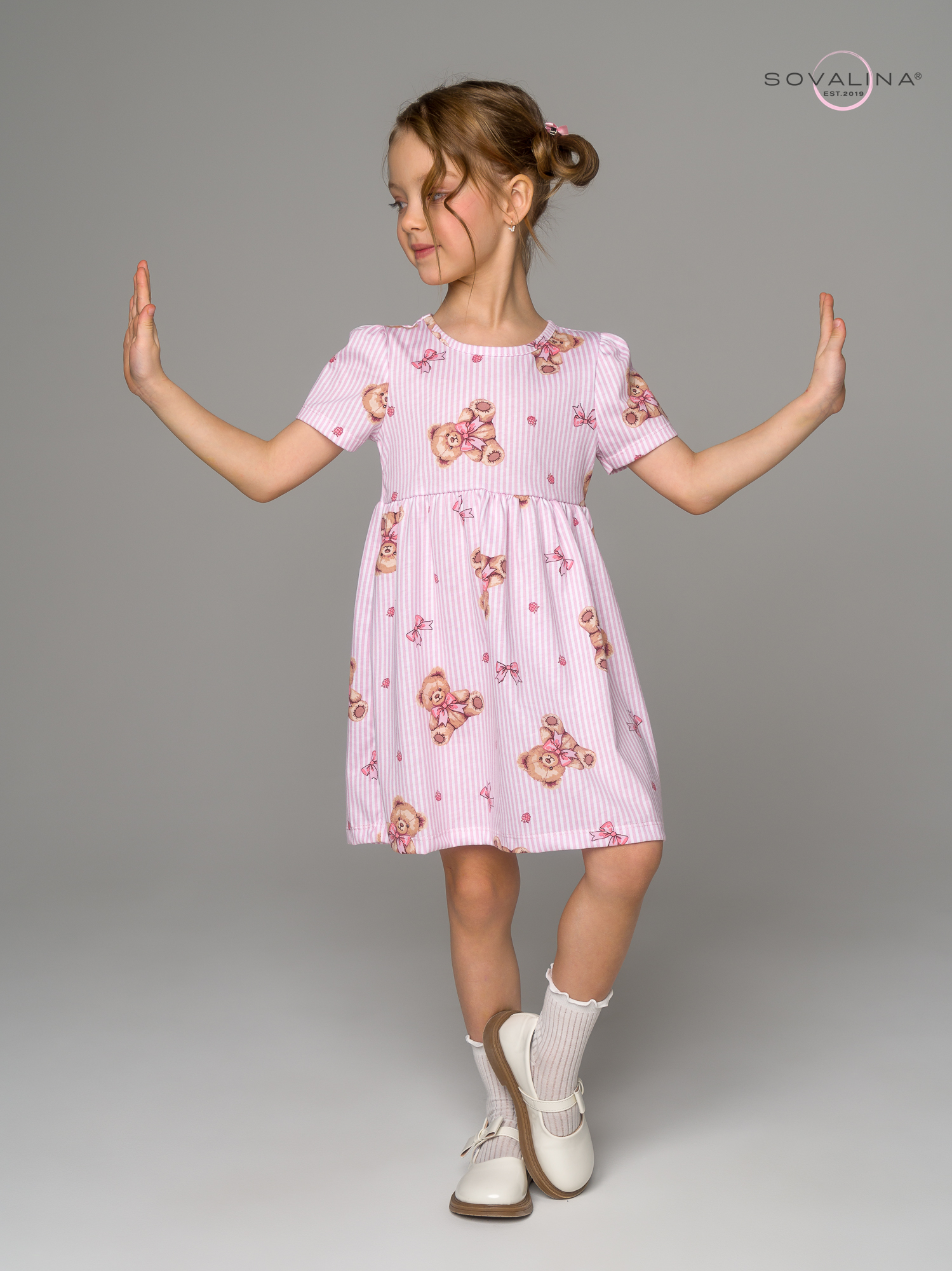 Платье Аленка к/р SG мишки с бантиком