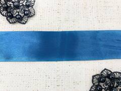 Лента атласная, ш. 5 см, синий