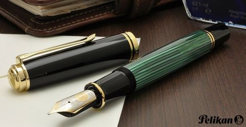 Ручка перьевая Pelikan Souverän® M1000 Black & Green GT, M (987594)