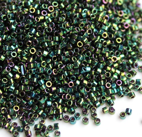 DB-0027 Бисер цилиндрический Миюки делика 11/0 /Miyuki delica 11/0 Metallic Green Luster