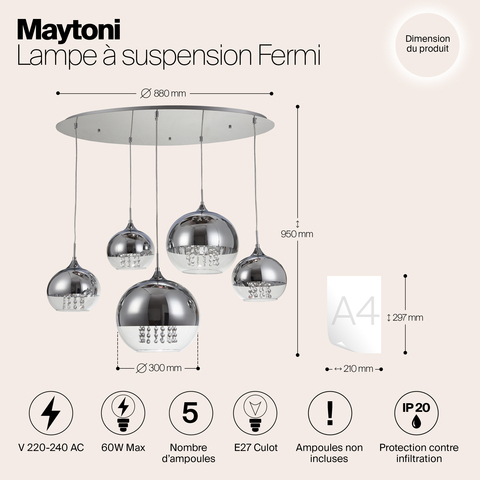 Подвесной светильник Maytoni Fermi P140-PL-170-5-N