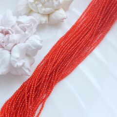Бусины стеклянные оранжево-красные круглые 2 мм, К193