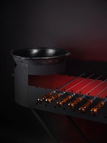 Комплект "Мангал с печкой под казан + казан 8 литров "